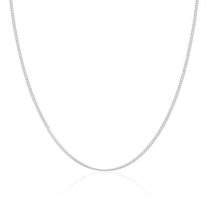 Chaîne gourmette en argent sterling de 2 mm, 40 à 61 cm