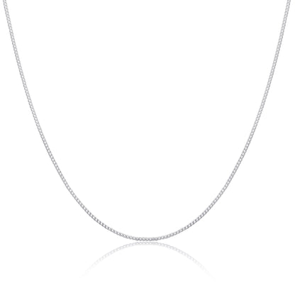 Chaîne gourmette en argent sterling de 1 mm, 40 à 61 cm