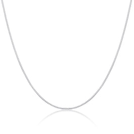 Chaîne gourmette en argent sterling de 1 mm, 40 à 61 cm