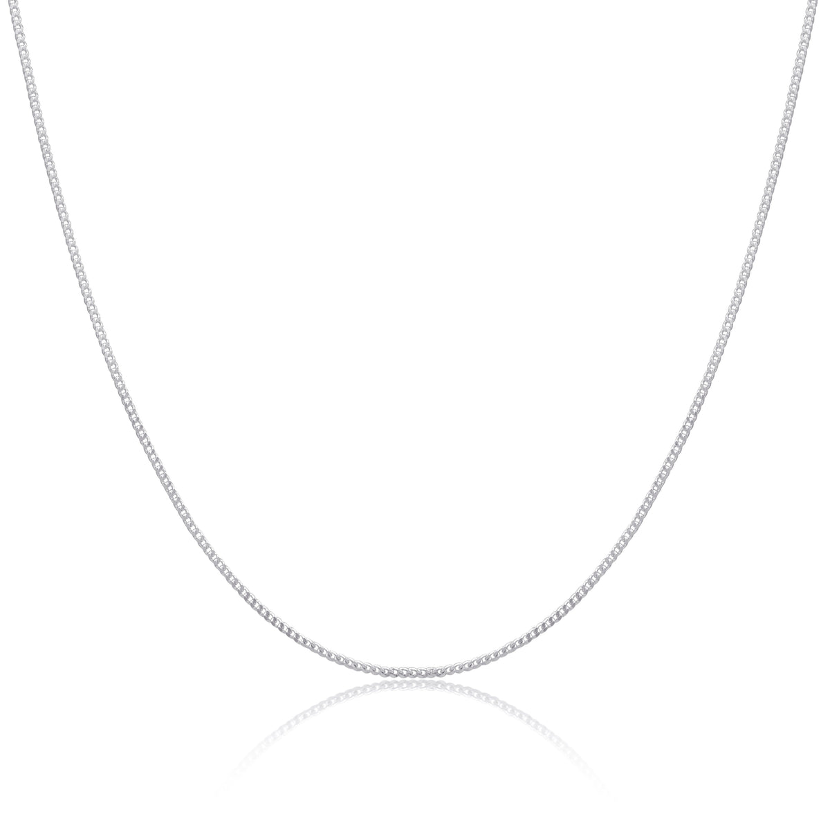 Chaîne gourmette en argent sterling de 1 mm, 40 à 61 cm