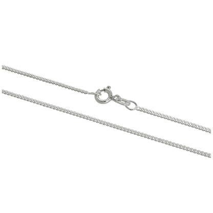 Chaîne gourmette en argent sterling de 1 mm, 40 à 61 cm