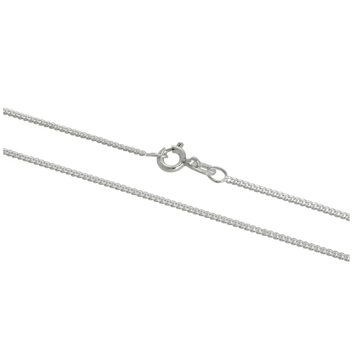 Chaîne gourmette en argent sterling de 1 mm, 40 à 61 cm