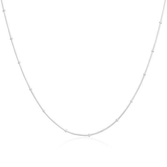 Chaîne serpent perlée en argent sterling de 1 mm, 40 à 60 cm