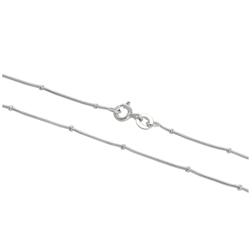 Chaîne serpent perlée en argent sterling de 1 mm, 40 à 60 cm