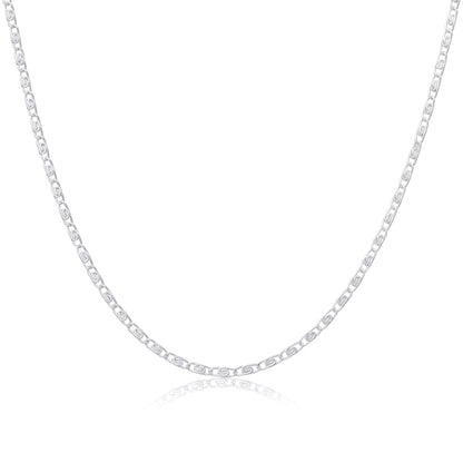 Chaîne gourmette en argent sterling de 2 mm, 40 à 61 cm