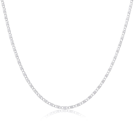Chaîne gourmette en argent sterling de 2 mm, 40 à 61 cm