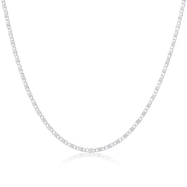 Chaîne gourmette en argent sterling de 2 mm, 40 à 61 cm