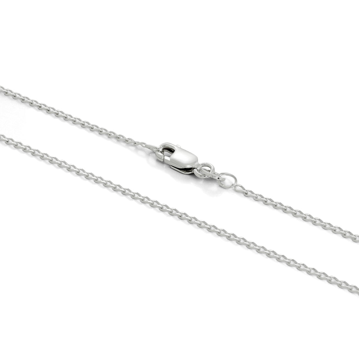Chaîne gourmette en argent sterling de 1 mm de long, 40 à 61 cm