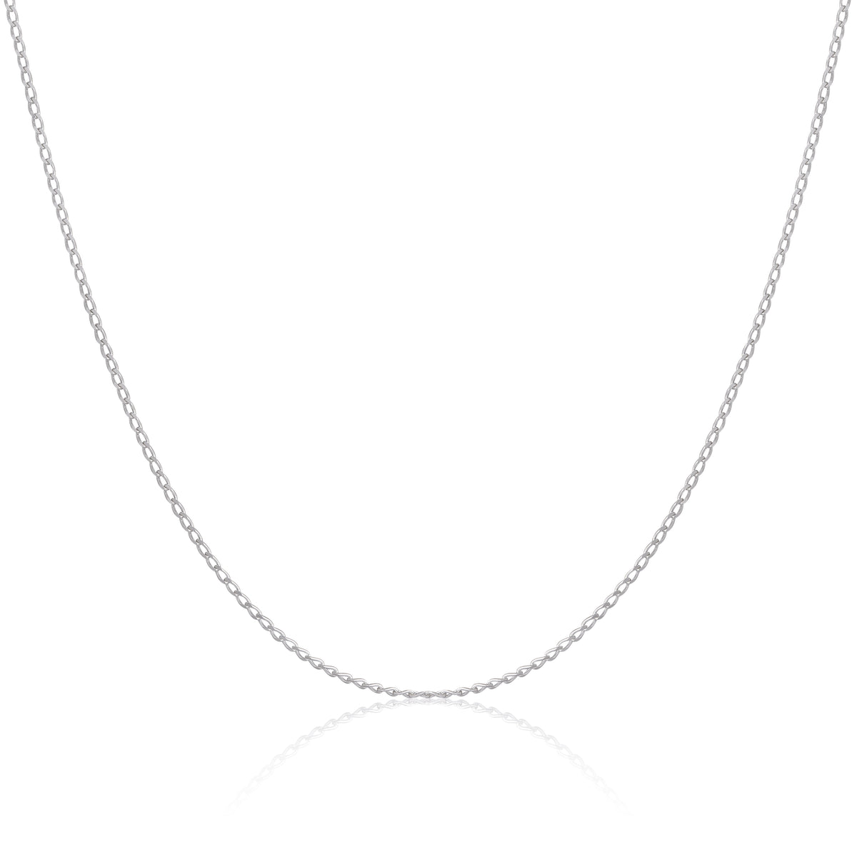 Chaîne gourmette en argent sterling de 1 mm de long, 40 à 61 cm