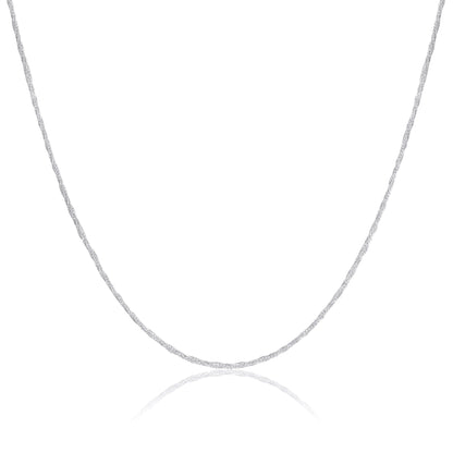 Chaîne queue de renard torsadée en argent sterling de 1 mm, 40 à 61 cm