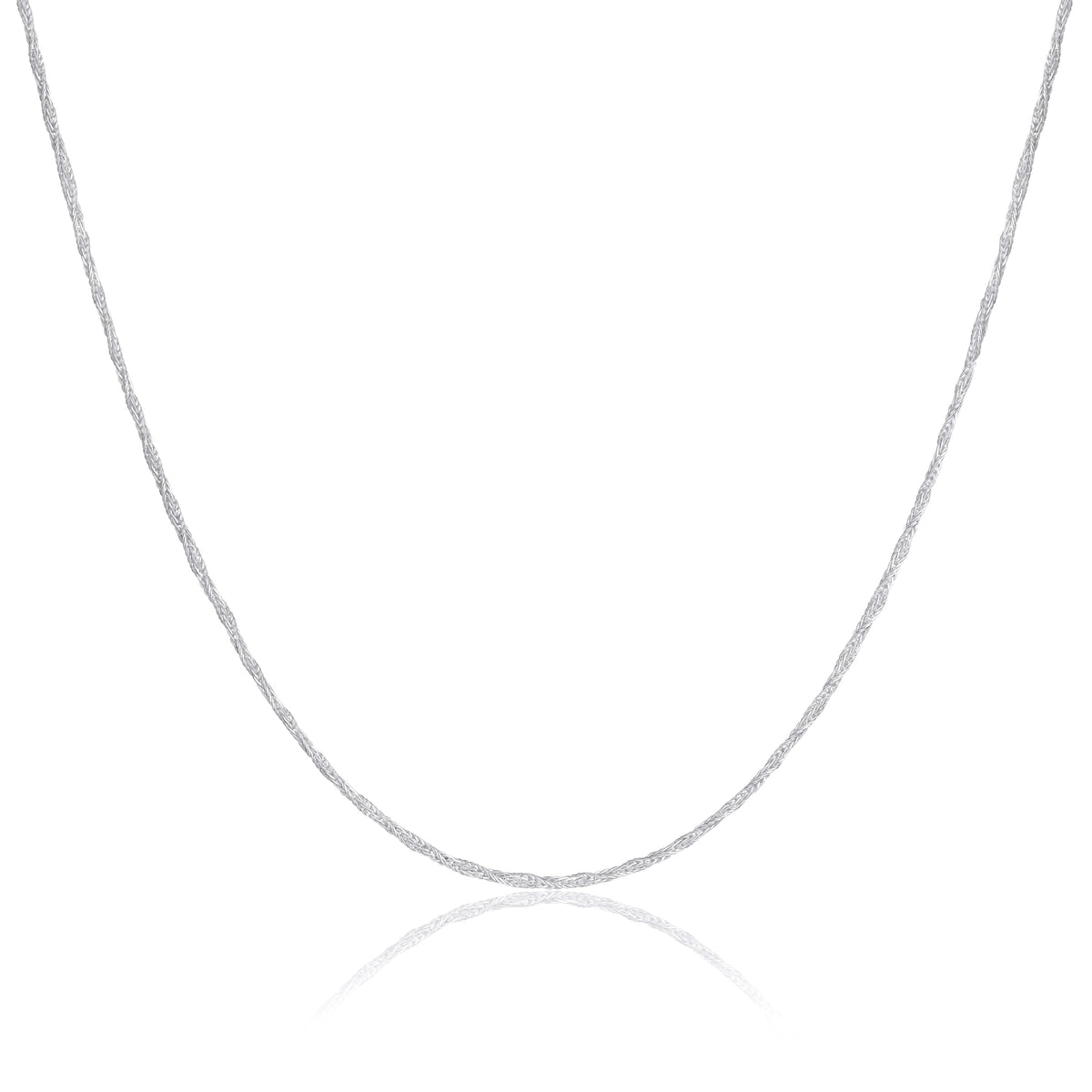 Chaîne queue de renard torsadée en argent sterling de 1 mm, 40 à 61 cm