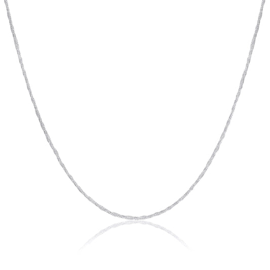 Chaîne queue de renard torsadée en argent sterling de 1 mm, 40 à 61 cm