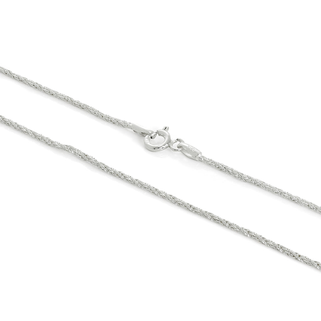 Chaîne queue de renard torsadée en argent sterling de 1 mm, 40 à 61 cm