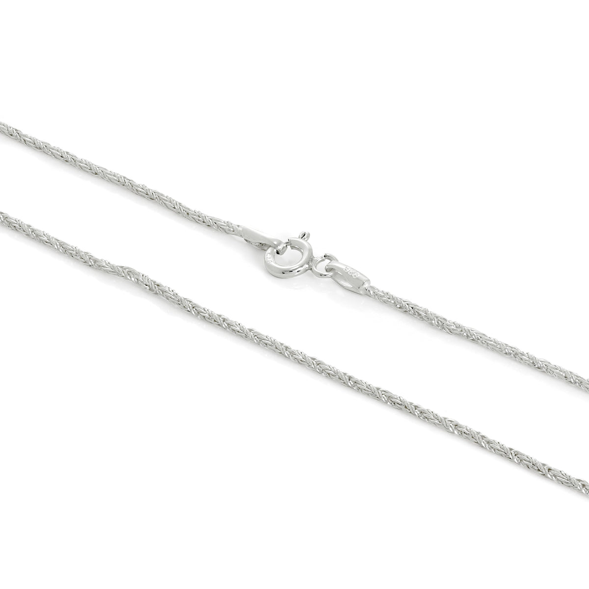 Chaîne queue de renard torsadée en argent sterling de 1 mm, 40 à 61 cm