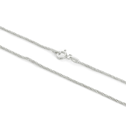 Chaîne queue de renard torsadée en argent sterling de 1 mm, 40 à 61 cm