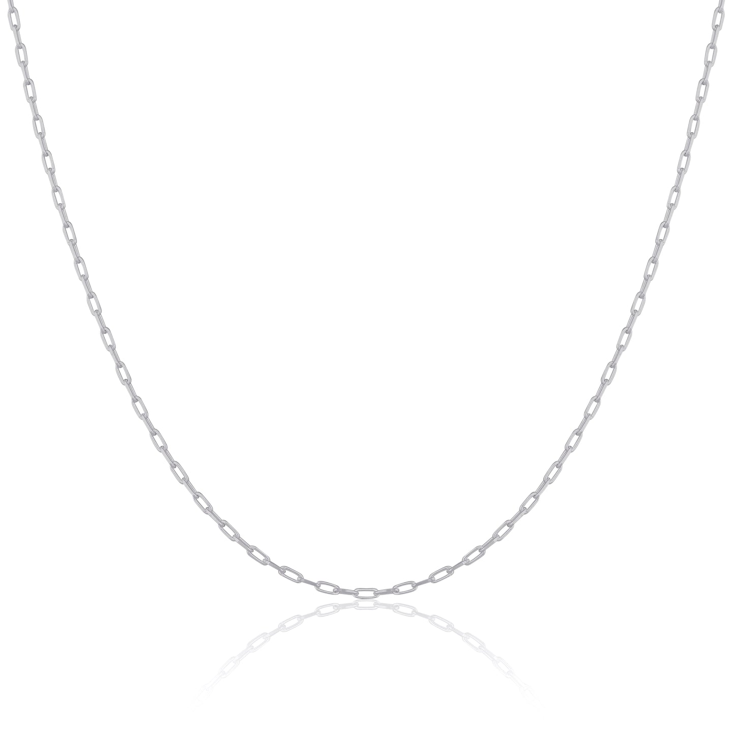Chaîne à maillons longs en argent sterling de 2 mm, 40 à 60 cm