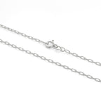 Chaîne à maillons longs en argent sterling de 2 mm, 40 à 60 cm