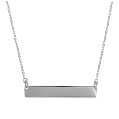 Collier en argent sterling avec barre gravable de 40 cm