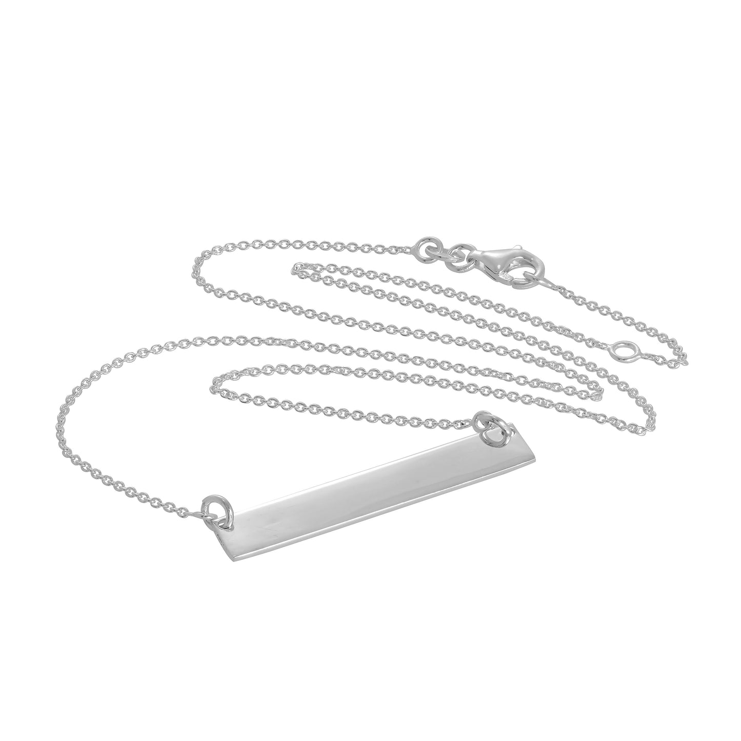 Collier en argent sterling avec barre gravable de 40 cm