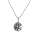 Pendentif arbre généalogique rond en argent sterling sur chaîne de 45 cm