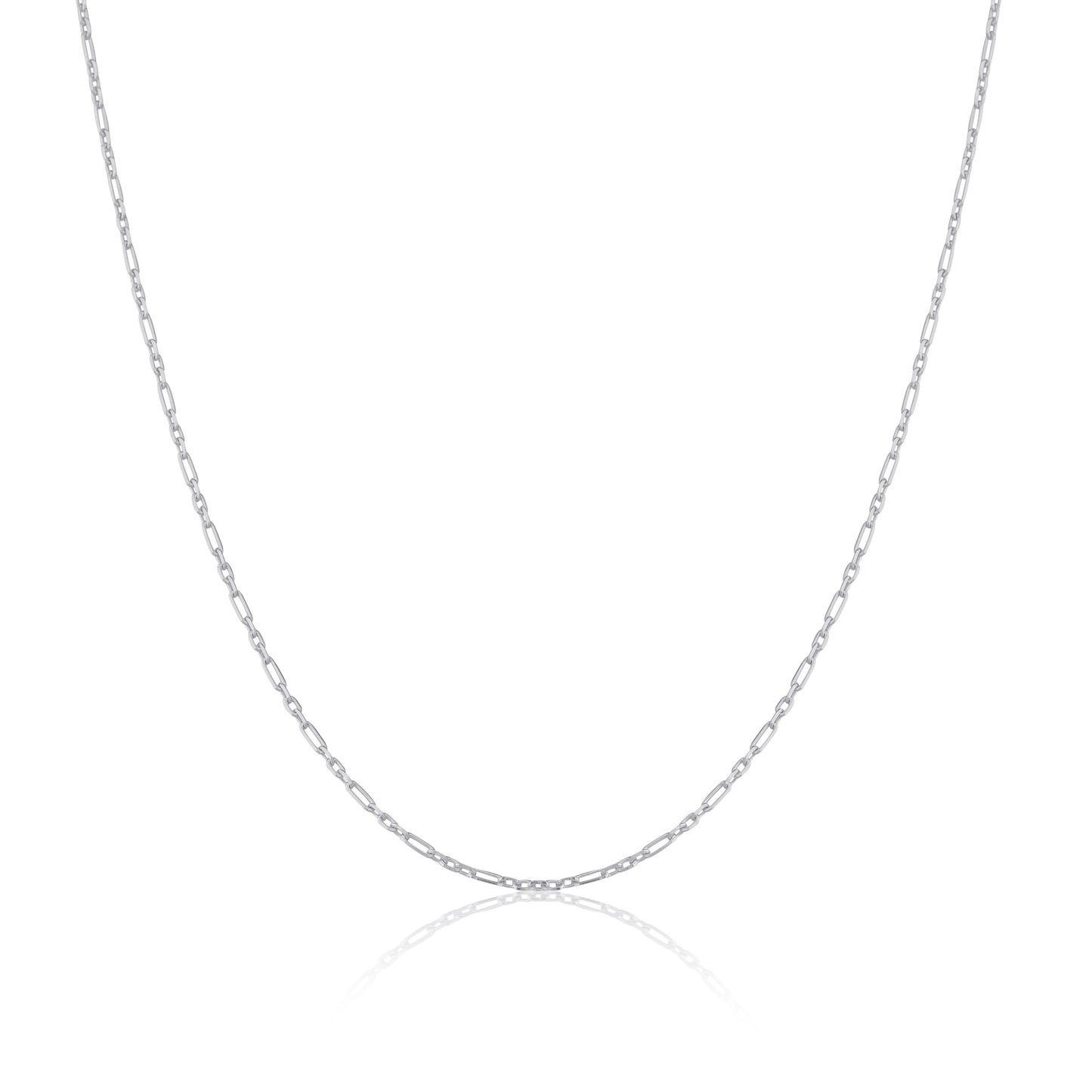 Chaîne Figaro arrondie en argent sterling de 2 mm, 40 à 61 cm