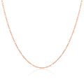 Chaîne Figaro arrondie en argent sterling plaqué or rose de 2 mm, 40 à 61 cm