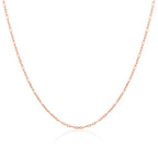 Chaîne Figaro arrondie en argent sterling plaqué or rose de 2 mm, 40 à 61 cm