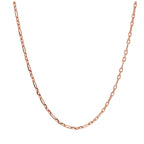 Chaîne Figaro arrondie en argent sterling plaqué or rose de 2 mm, 40 à 61 cm
