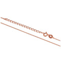 Chaîne à billes en argent sterling plaqué or rose de 1 mm, 40,6 cm et 5,1 cm