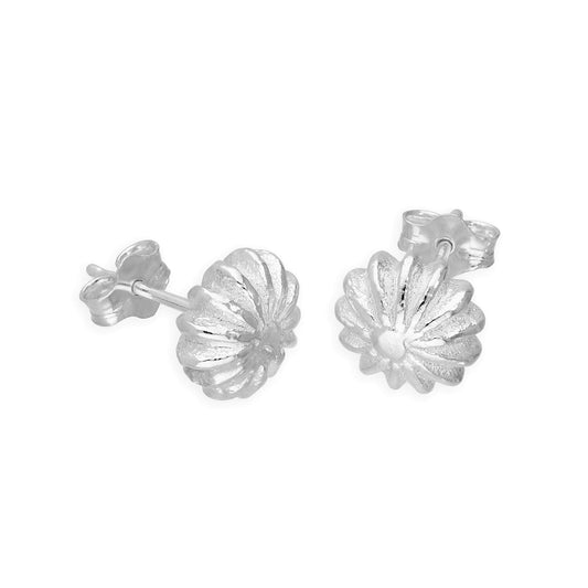 Boucles d'oreilles à tige en argent sterling avec fleurs soufflées