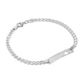 Bracelet d'identification pour femme en argent sterling 3 mm avec double gourmette et cœur découpé, 17,8 cm