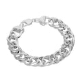 Bracelet homme en argent sterling épais et lourd de 13 mm à double gourmette de 20 cm