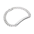 Bracelet en argent sterling épais et lourd de 7 mm avec plaque d'identification gravable, 18 à 20 cm