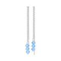 Boucles d'oreilles à enfiler en argent sterling et triple zircone bleu