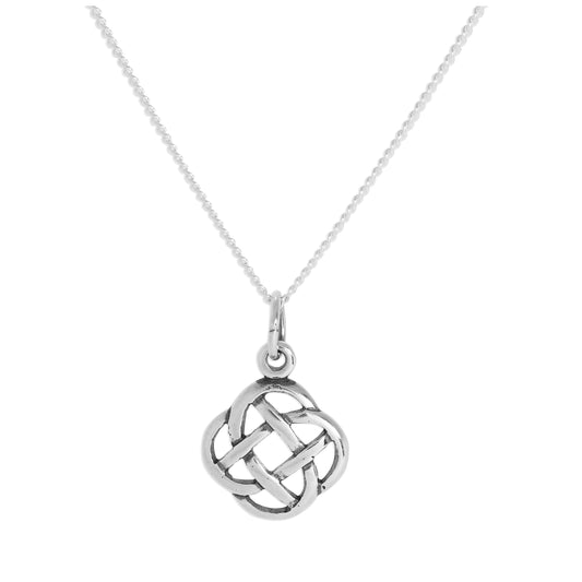 Collier pendentif rond en argent sterling avec nœud celtique de 40 à 61 cm