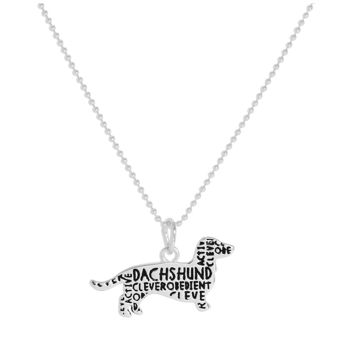 Collier pendentif teckel en argent sterling de 35 à 55 cm