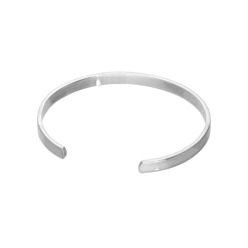 Grand bracelet jonc uni gravable en argent sterling de 70 mm