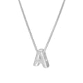 Collier de perles en argent sterling avec lettres de l'alphabet de 45 cm (A à Z)