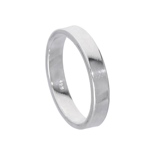 Alliance plate en argent sterling de 4 mm, coupe confortable, tailles I à Z