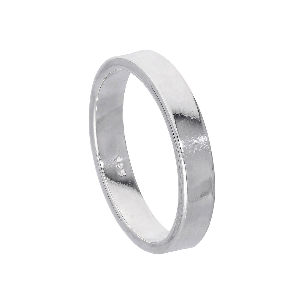 Alliance plate en argent sterling de 4 mm, coupe confortable, tailles 48 à 69