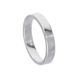 Alliance plate en argent sterling de 4 mm, coupe confortable, tailles 48 à 69