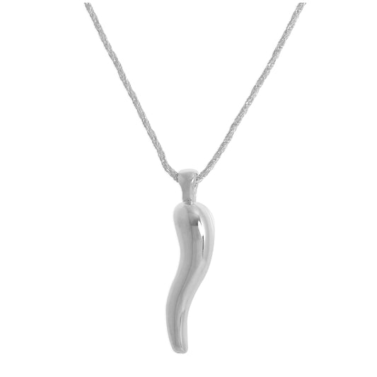 Grand collier Cornicello en argent sterling de 40 à 61 cm