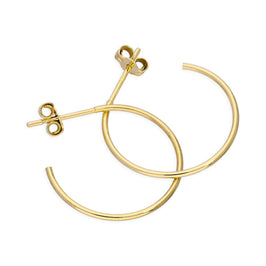 Boucles d'oreilles créoles ouvertes en argent sterling plaqué or de 20 mm