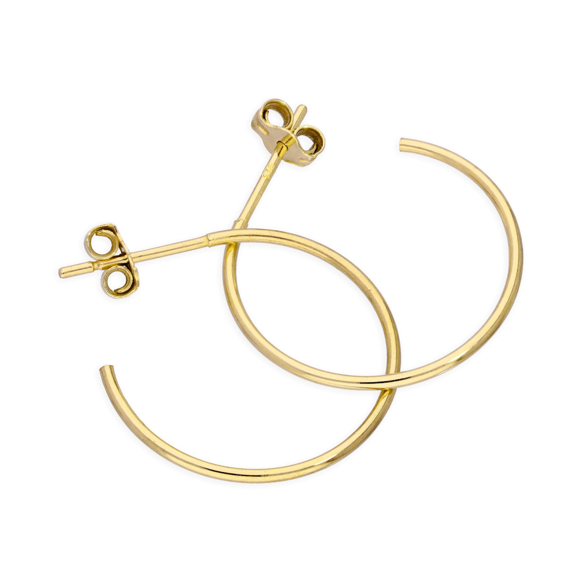 Boucles d'oreilles créoles ouvertes en argent sterling plaqué or de 20 mm