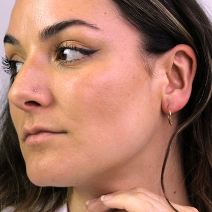 Boucles d'oreilles créoles ouvertes en argent sterling plaqué or de 20 mm