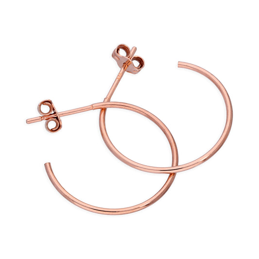 Boucles d'oreilles créoles ouvertes de 20 mm en argent sterling plaqué or rose