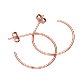 Boucles d'oreilles créoles ouvertes de 20 mm en argent sterling plaqué or rose