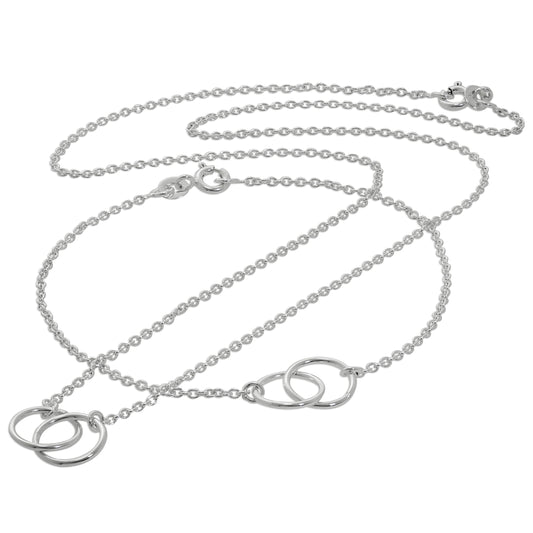 Ensemble collier et bracelet Infinity Karma Circle en argent sterling