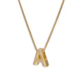 Collier de perles en argent sterling plaqué or avec lettre A, 40 à 55 cm