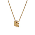 Collier de perles en argent sterling plaqué or avec lettre E, 40 à 55 cm
